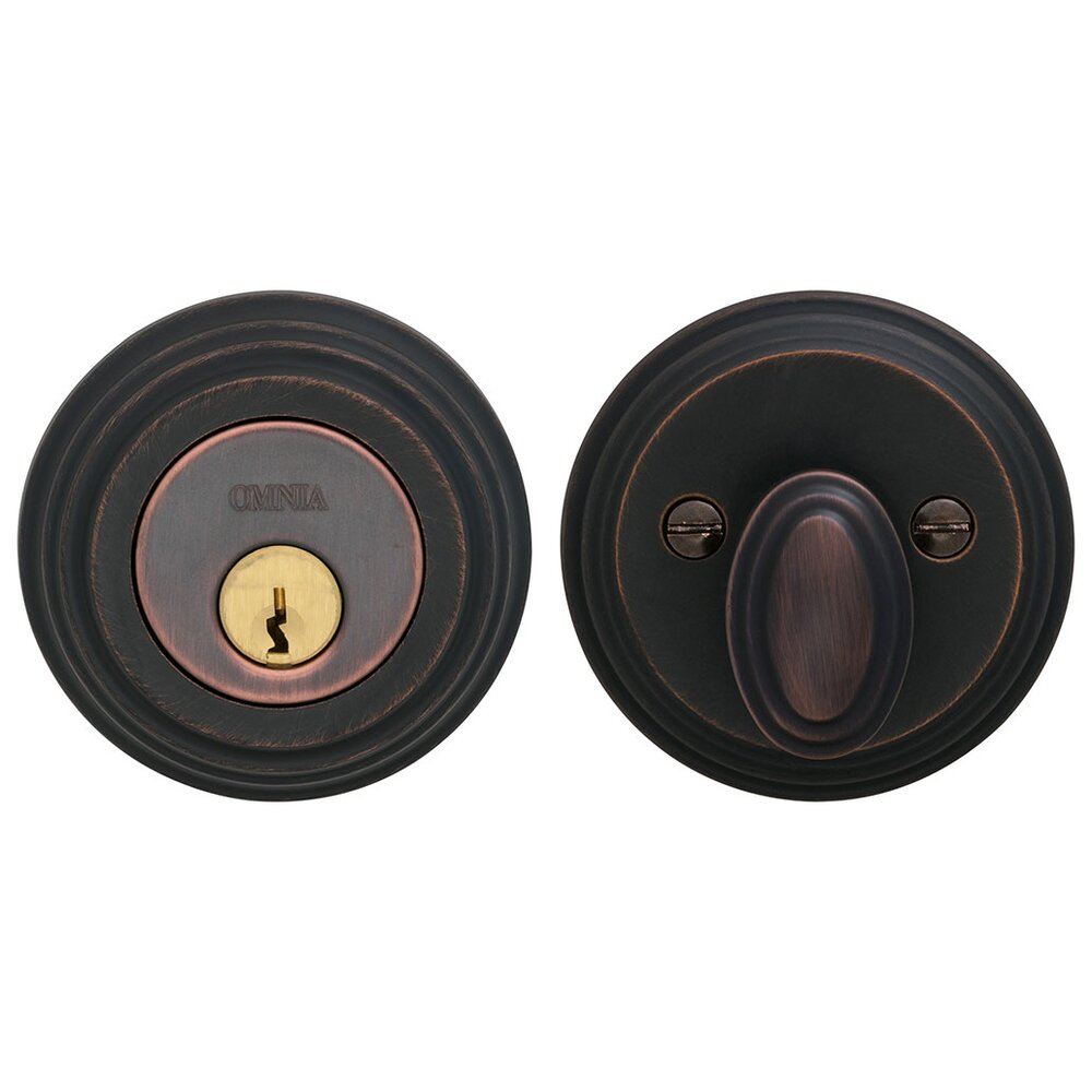 Traditional Auxiliary Single Deadbolt in Tuscan Bronze