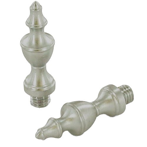 Pair of Urn Finials in Satin Nickel Lacquered