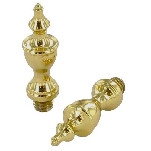 Pair of Urn Finials in Polished Brass Lacquered