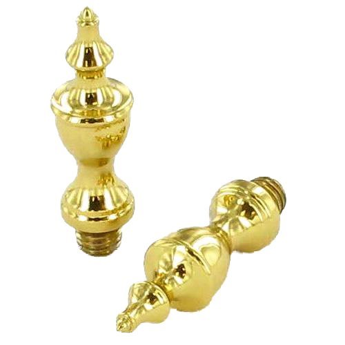 Pair of Urn Finials in Polished Brass Unlacquered