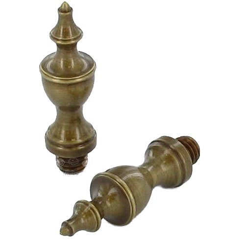 Pair of Urn Finials in Shaded Bronze Lacquered, Lacquered