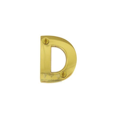 2" Solid Front Fixing Letters D in Polished Brass