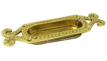 Flush Pull with Beaded Swirls in Polished Brass