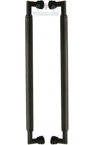 18" Centers Cylinder Middle Door Pull in Oil Rubbed Bronze (Set of 2)