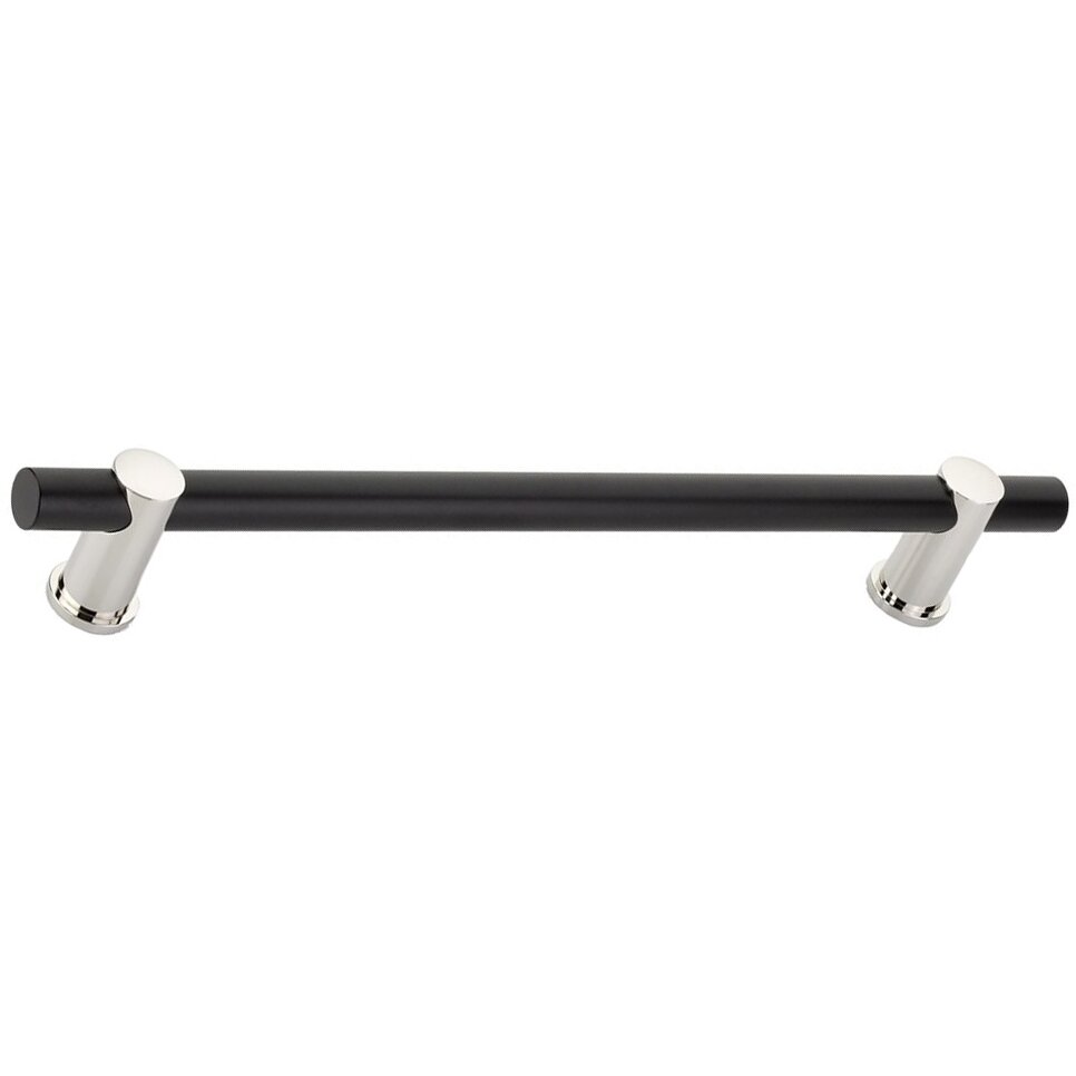 12" Centers Concealed Pull in Matte Black / Polished Nickel