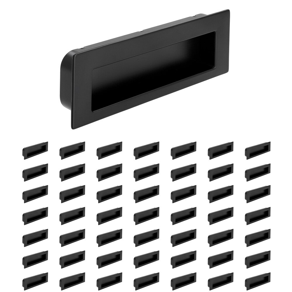 (50pc) 96mm Centers Recessed Pull in Matte Black