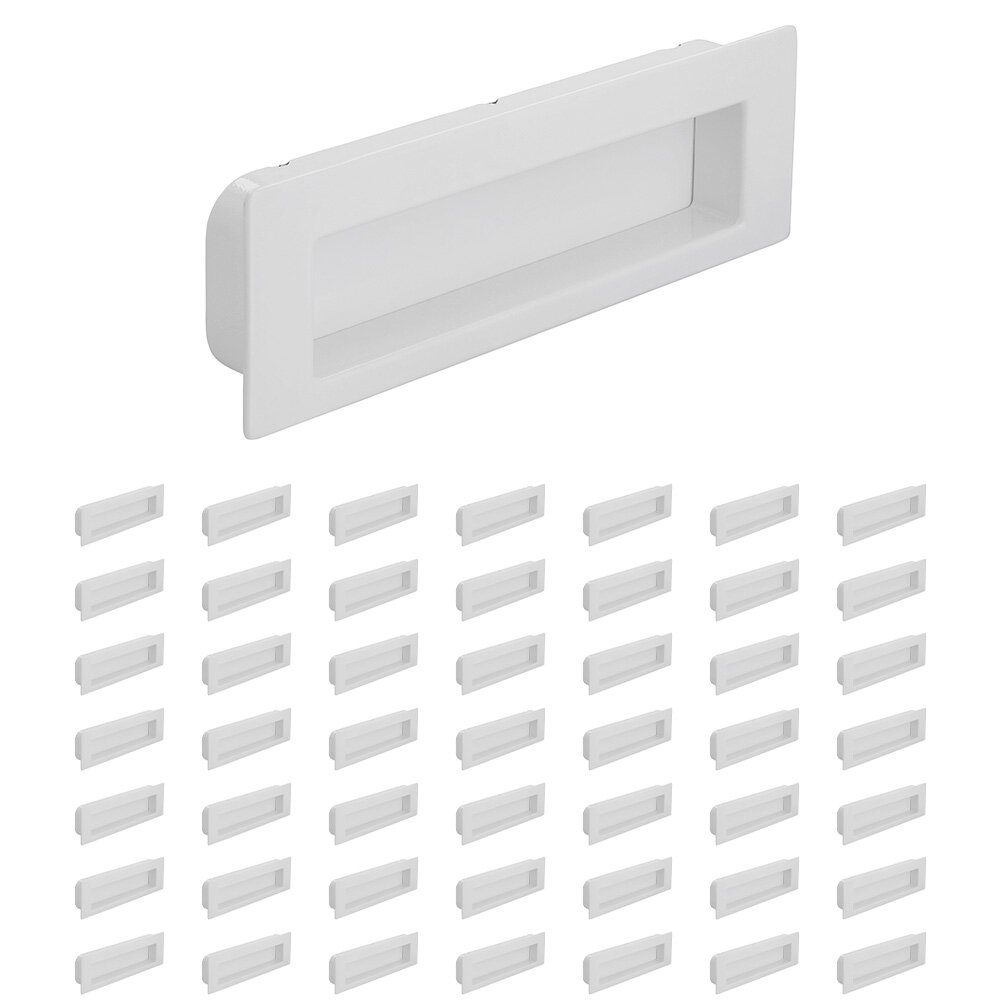 (50pc) 96mm Centers Recessed Pull in White