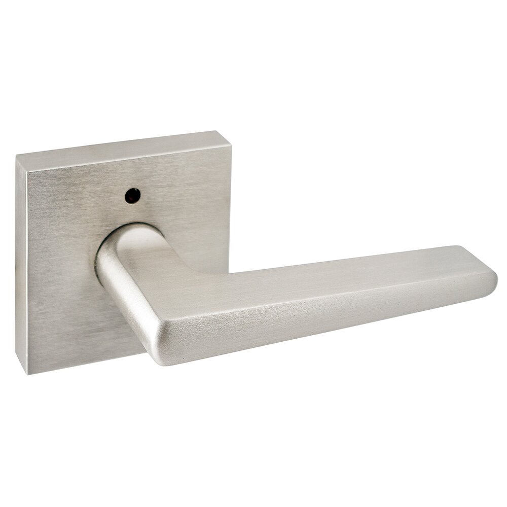 Ridgecrest Modern Basel 28° Privacy Door Lever with Square Rosette in Satin Nickel