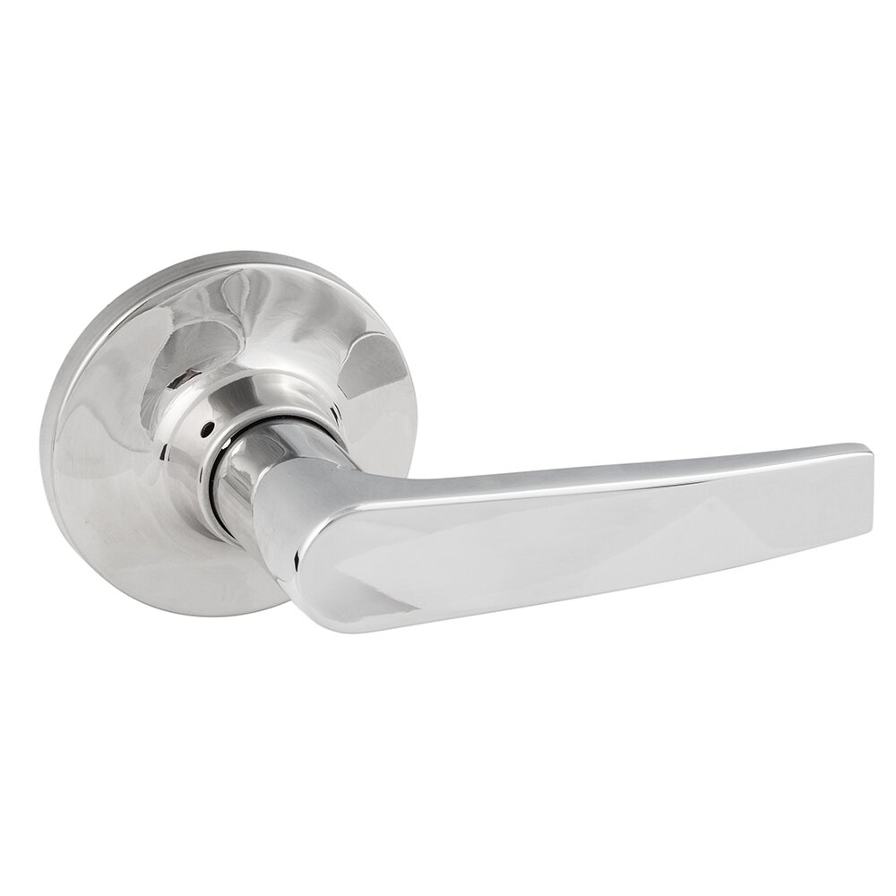 Cedar Passage Door Lever with Round Rosette in Polished Chrome