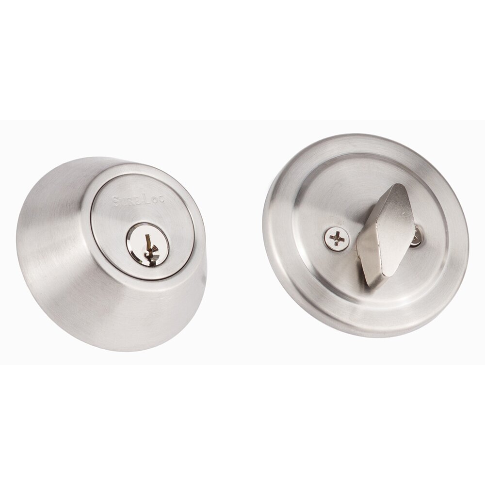 Single Cylinder Contemporary Deadbolt in Satin Stainless