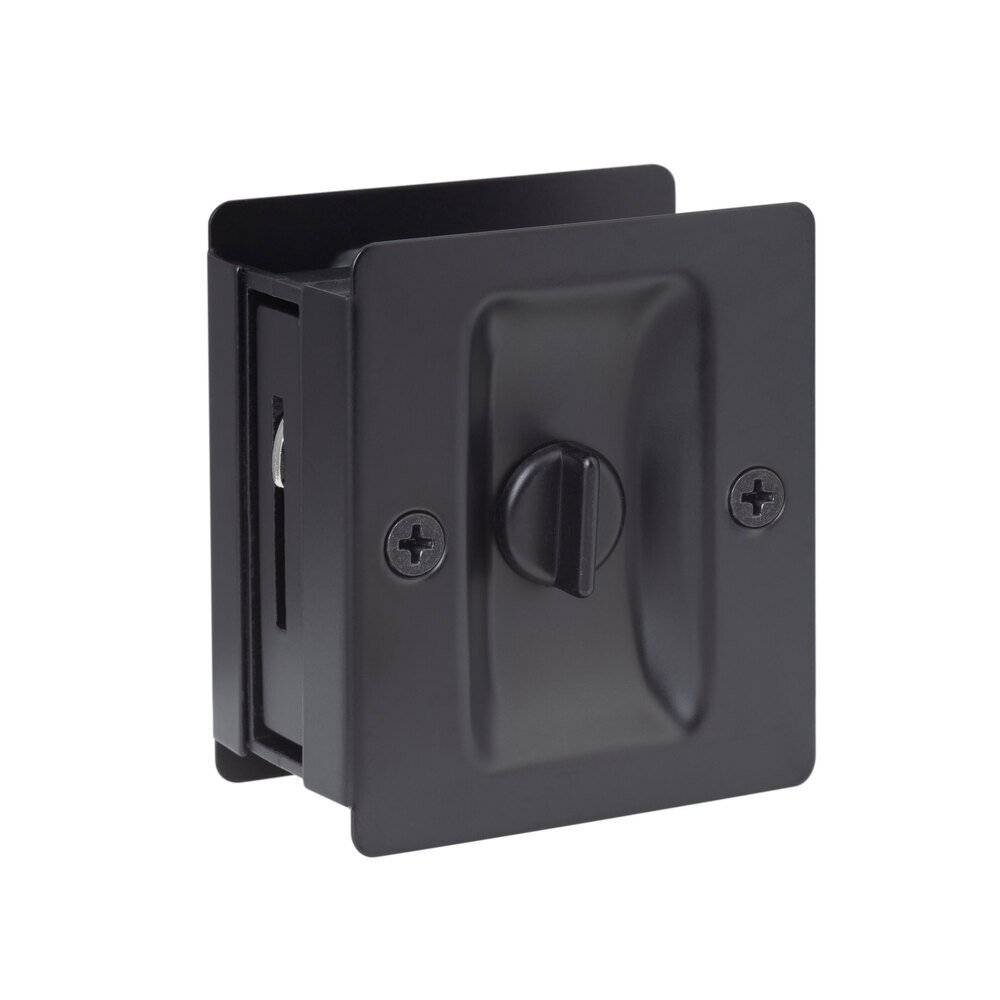 Pocket Door Pull - Privacy In Flat Black