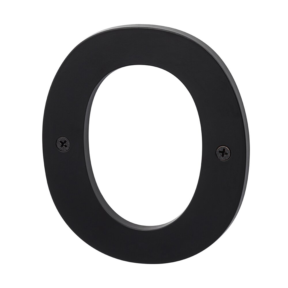 #0 5" Zinc House Number in Flat Black