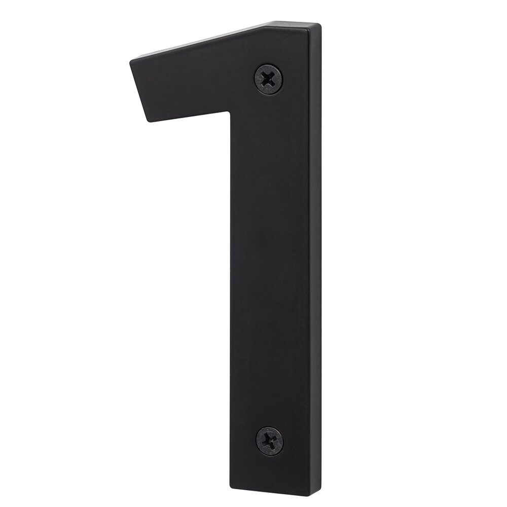 #1 5" Zinc House Number in Flat Black