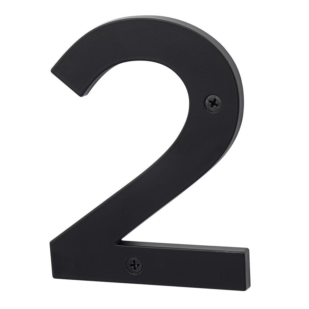 #2 5" Zinc House Number in Flat Black