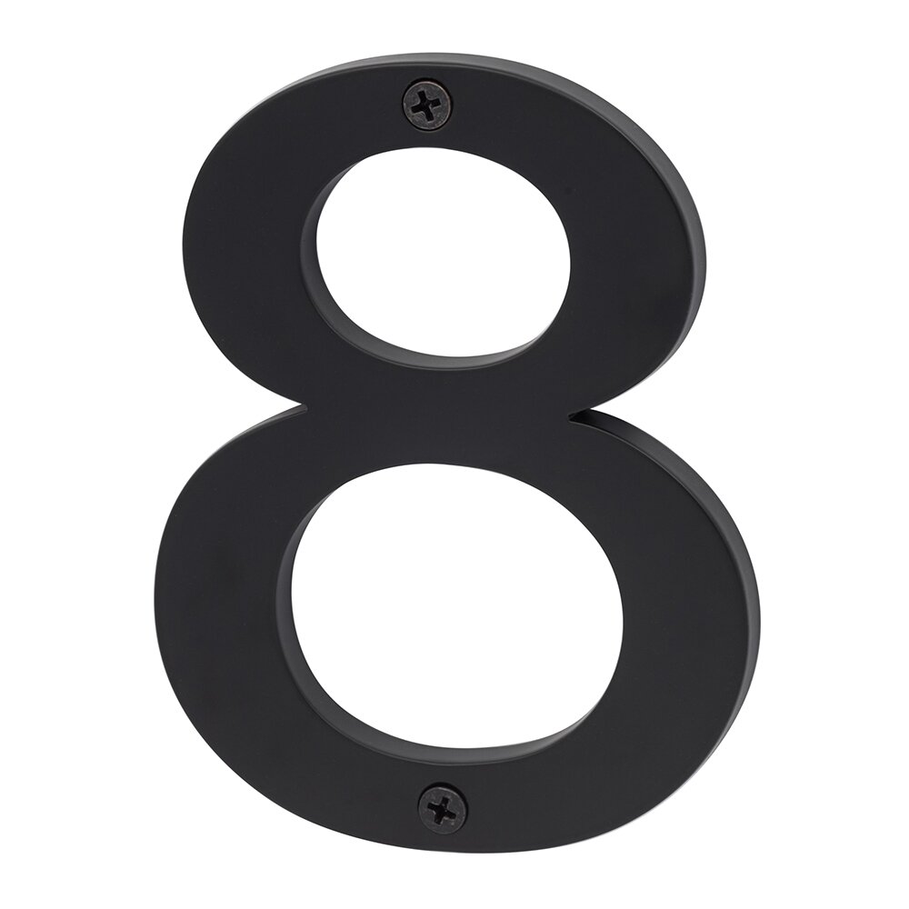 #8 5" Zinc House Number in Flat Black