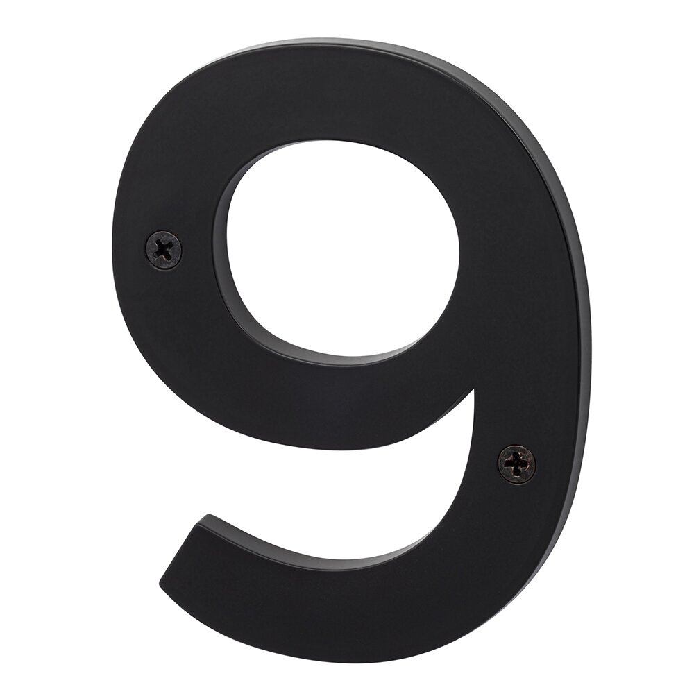 #9 5" Zinc House Number in Flat Black