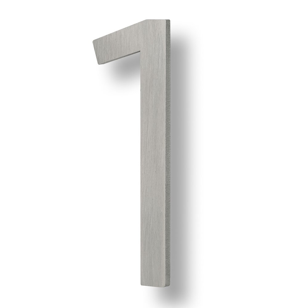 #1 6" Floating House Number in Brushed Aluminum