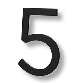 #5 6" Floating House Number in Flat Black