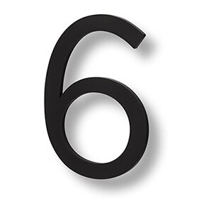 #6 6" Floating House Number in Flat Black