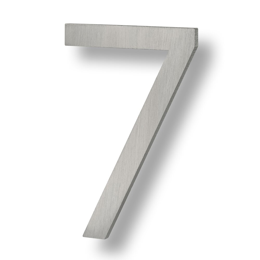 #7 6" Floating House Number in Brushed Aluminum