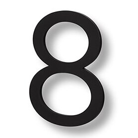 #8 6" Floating House Number in Flat Black