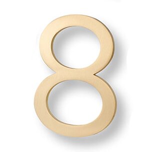 #8 6" Floating House Number in Satin Brass