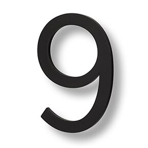 #9 6" Floating House Number in Flat Black