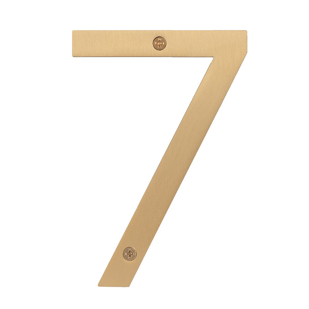 #7 6" Stainless Steel House Number in Satin Brass