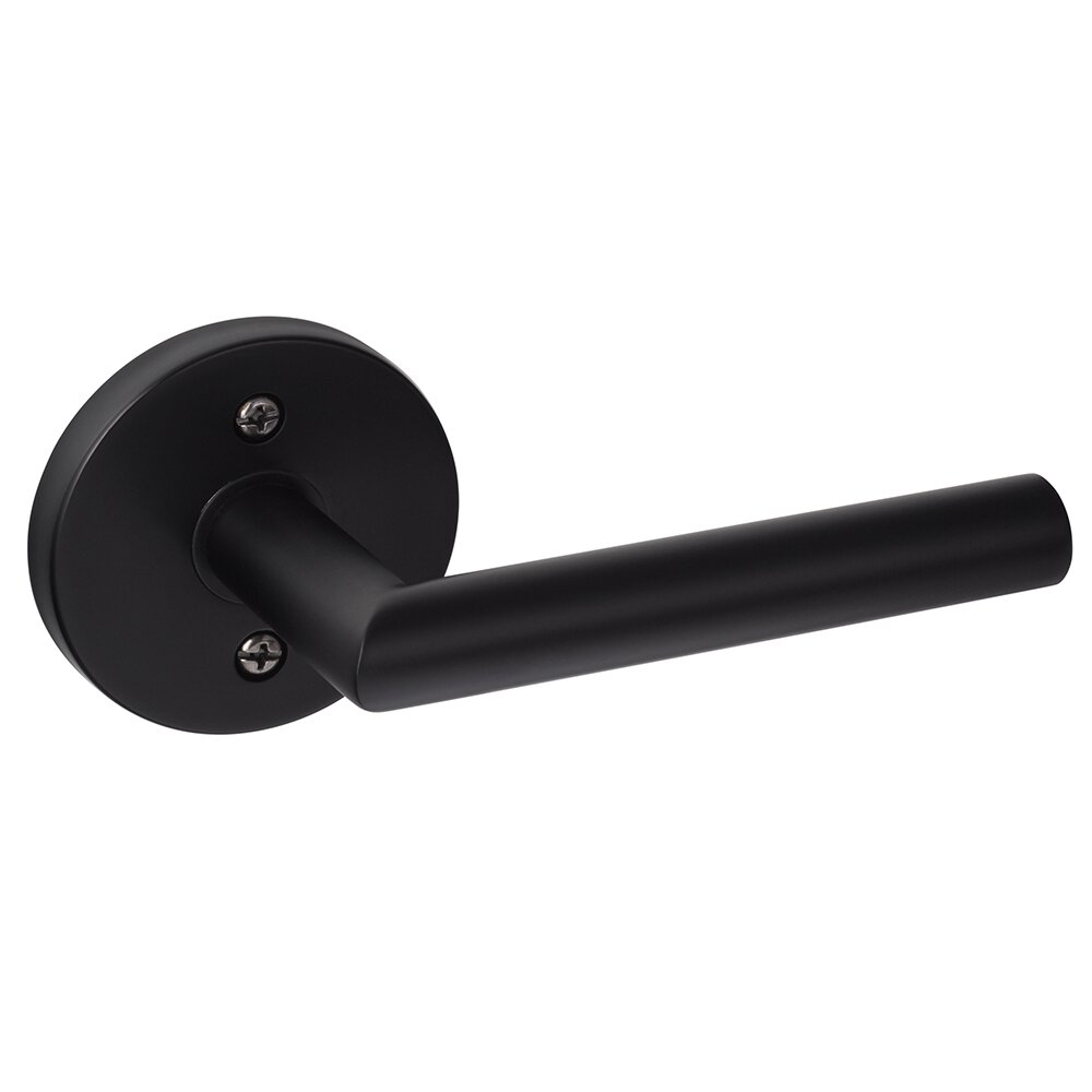 Hanover Single Dummy Door Lever with Round Rosette in Flat Black