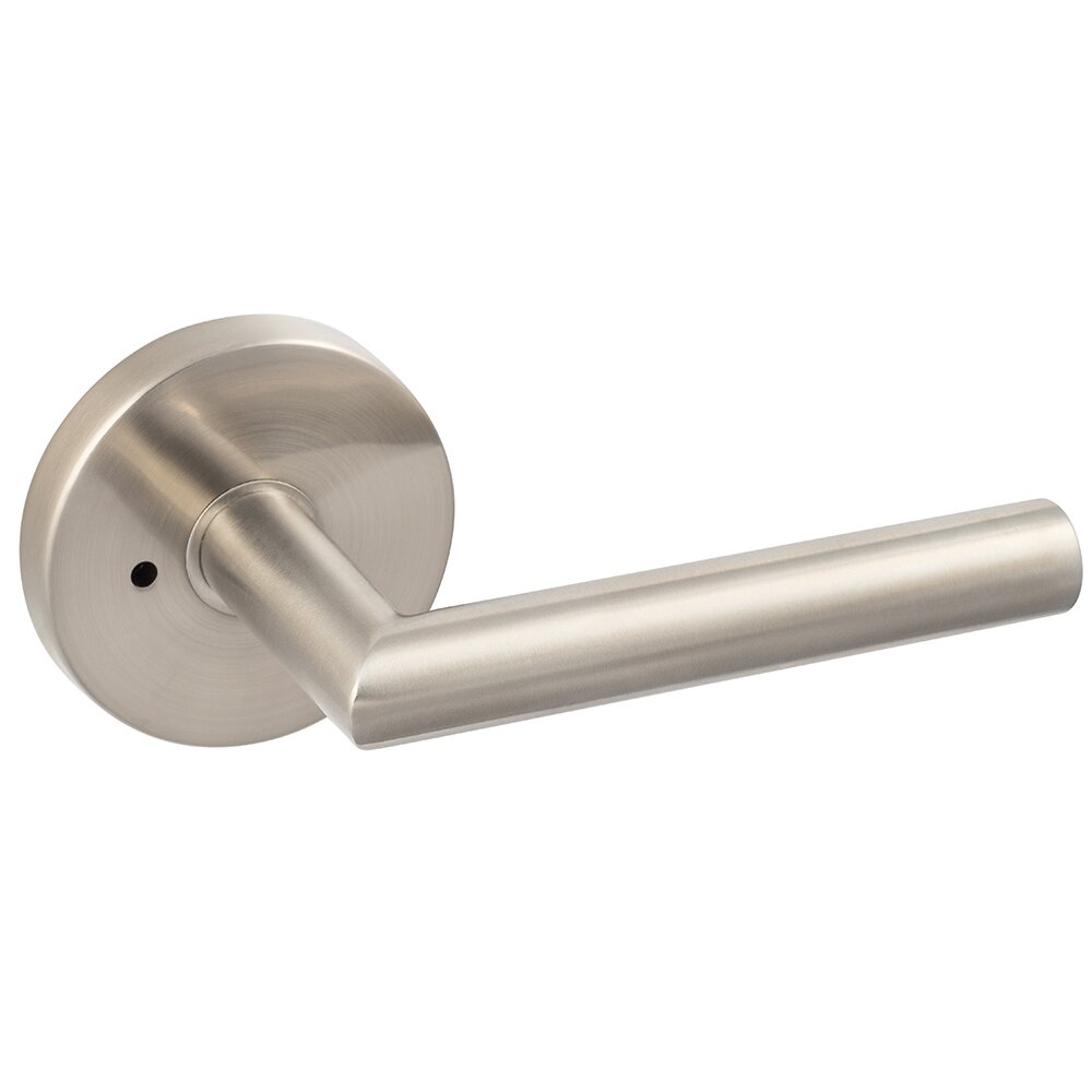 Hanover Privacy Door Lever with Round Rosette in Satin Stainless