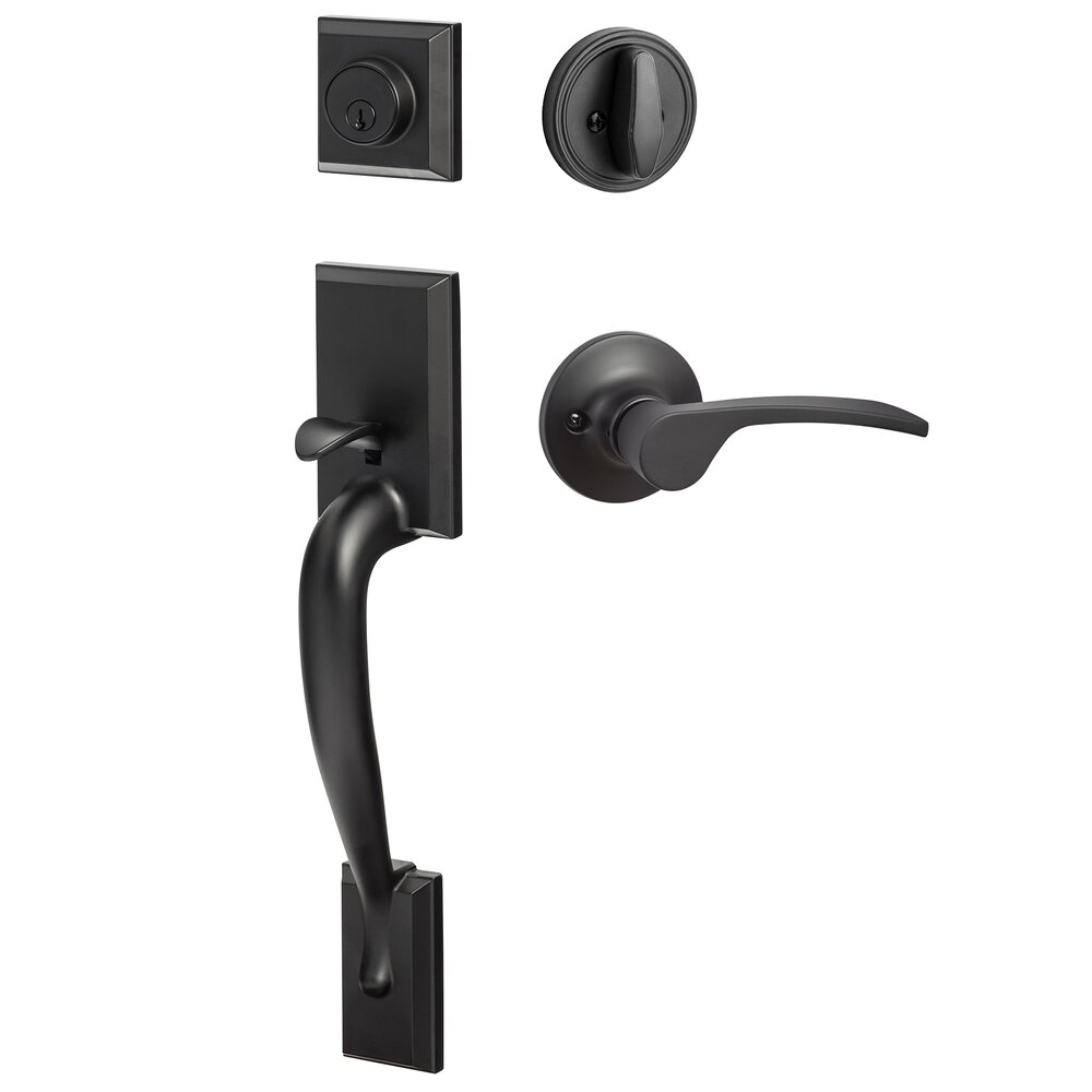 Madison Handleset with Left Handed Grade 2 Edge Lever in Flat Black