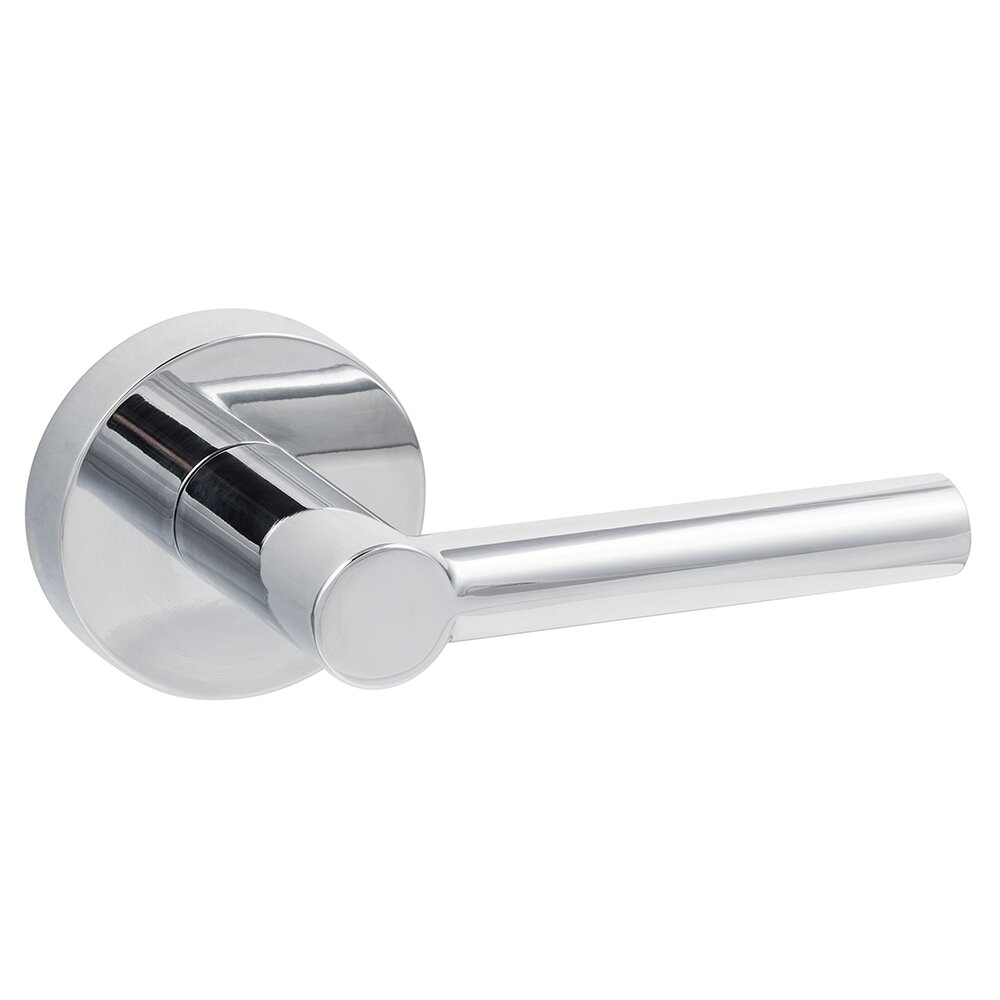 Ridgecrest Modern Marin Passage Door Lever with Round Rosette in Polished Chrome