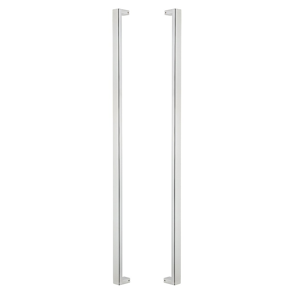 48" Centers Back to Back Square Long Door Pull in Polished Chrome