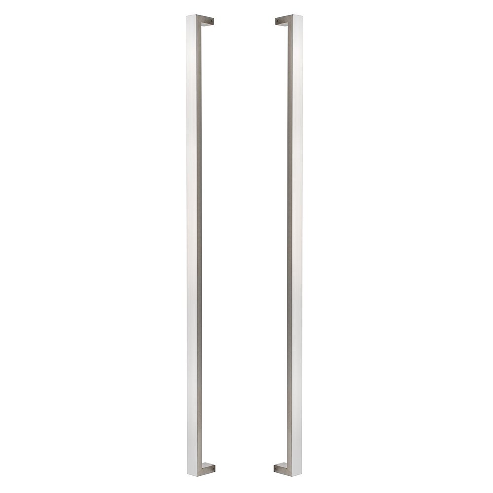 48" Centers Back to Back Square Long Door Pull in Satin Stainless
