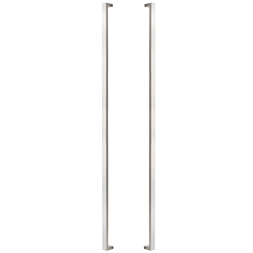 72" Centers Back to Back Square Long Door Pull in Satin Stainless