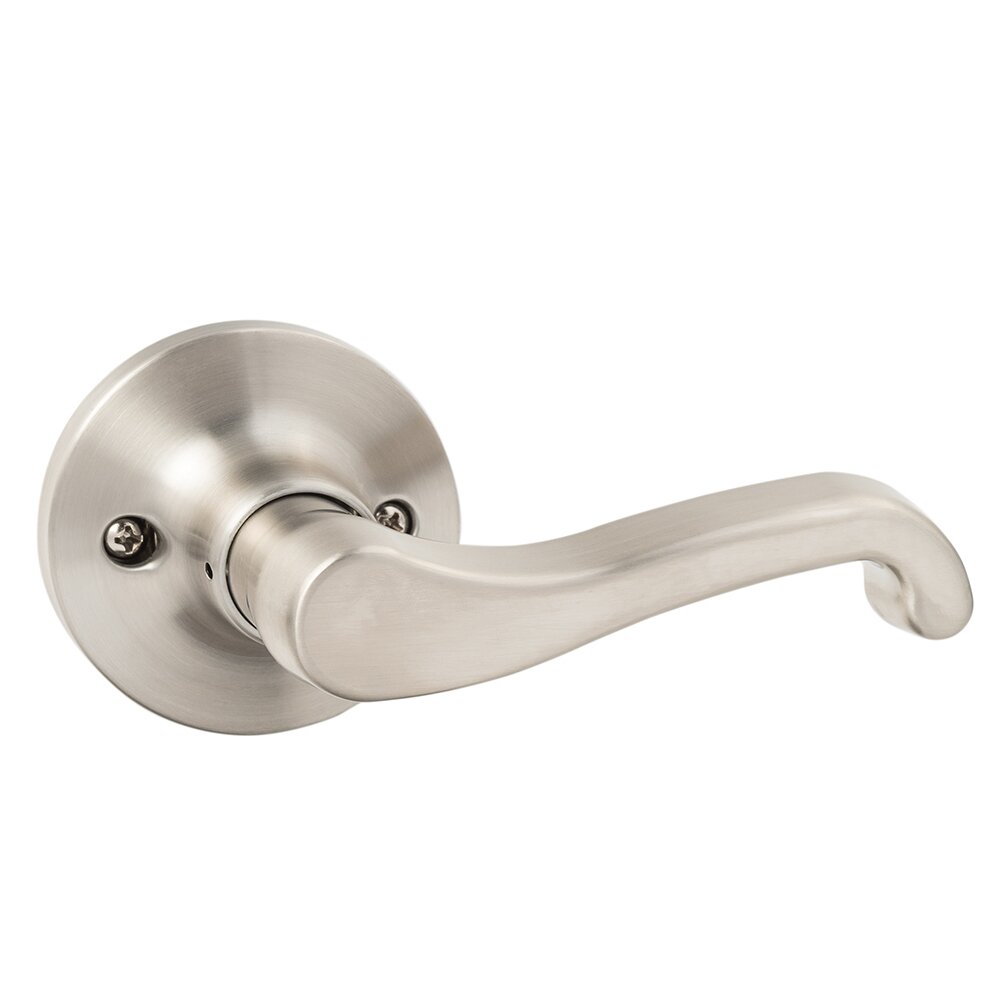 Sage Single Dummy Right Handed Door Lever with Round Rosette in Satin Nickel