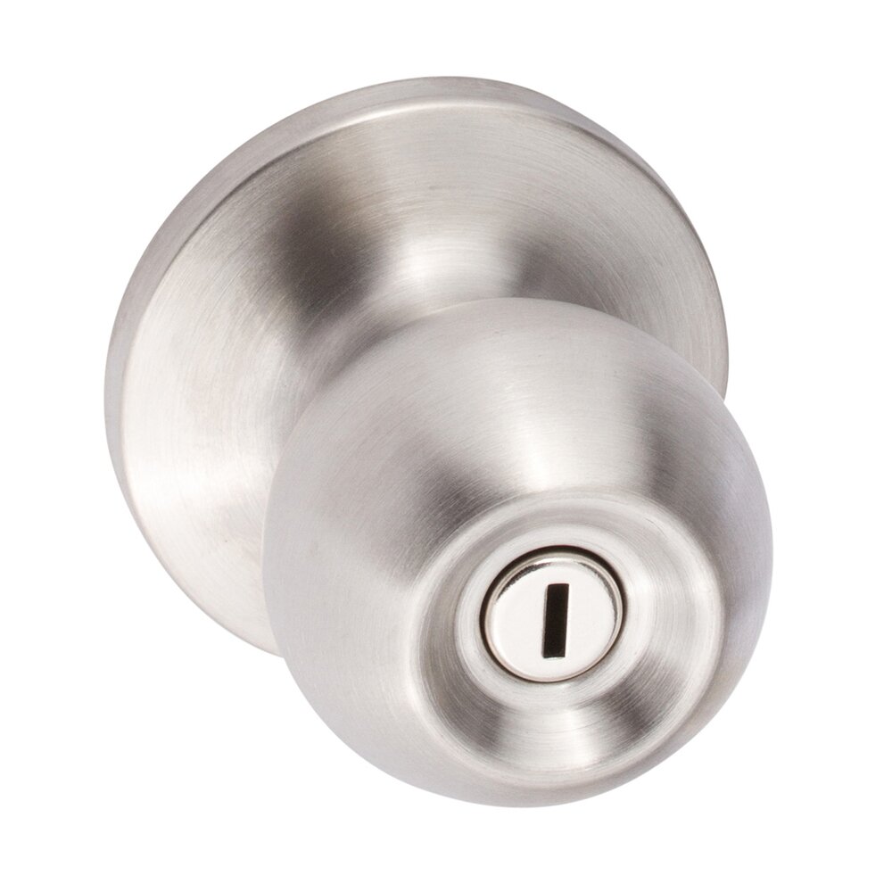Tahoe Privacy Door Knob with Round Rosette in Satin Stainless