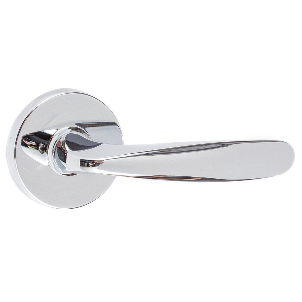Ridgecrest Modern Torino Passage Door Lever with Round Rosette in Polished Chrome