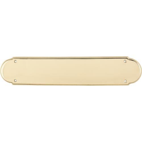 Beaded Push Plate in Polished Brass