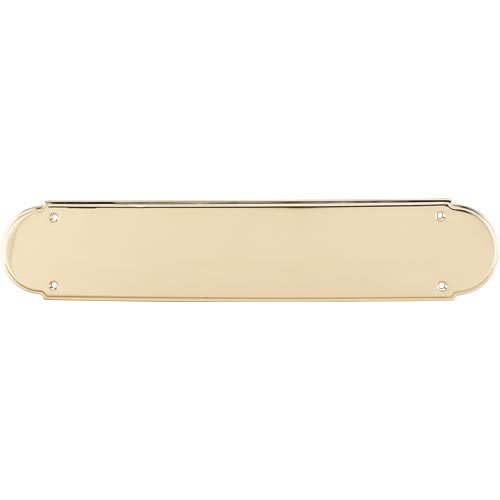 Non-beaded Push Plate in Polished Brass