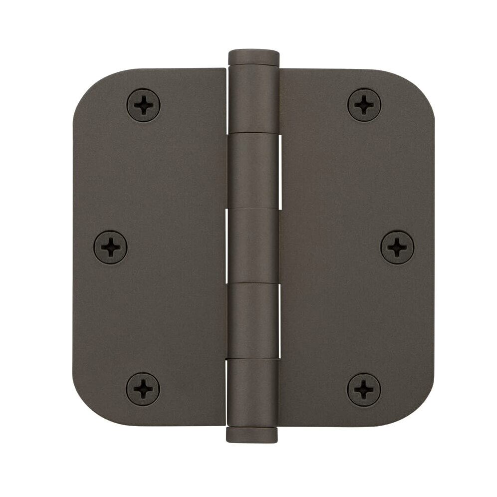 3 1/2" Button Tip Residential Hinge with 5/8" Radius Corners in Titanium Gray (Sold Individually)