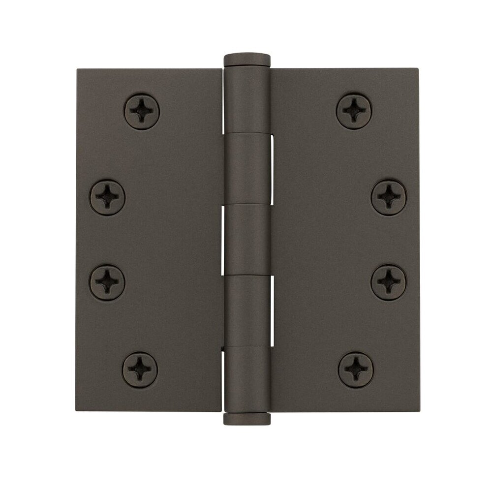 4" Button Tip Heavy Duty Hinge with Square Corners in Titanium Gray (Sold Individually)