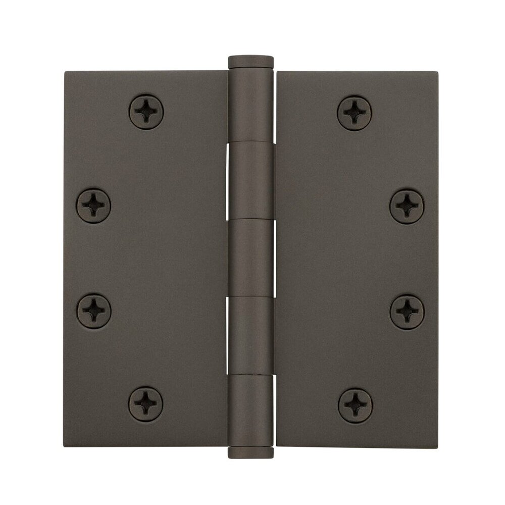 4.5" Button Tip Heavy Duty Hinge with Square Corners in Titanium Gray (Sold Individually)