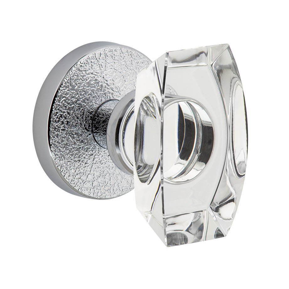 Complete Passage Set - Circolo Leather Rosette with Stella Crystal Knob in Bright Chrome