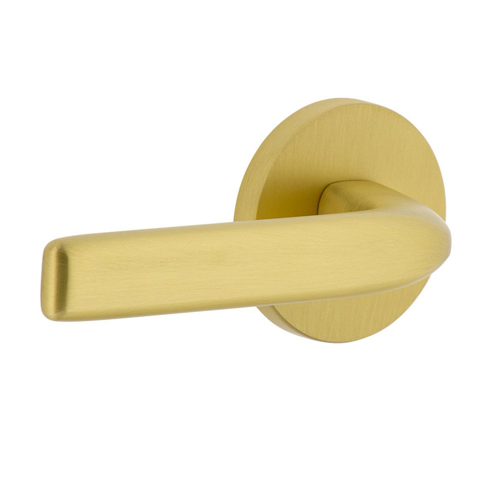 Complete Passage Set  - Circolo Rosette with Left Handed Bella Lever in Satin Brass