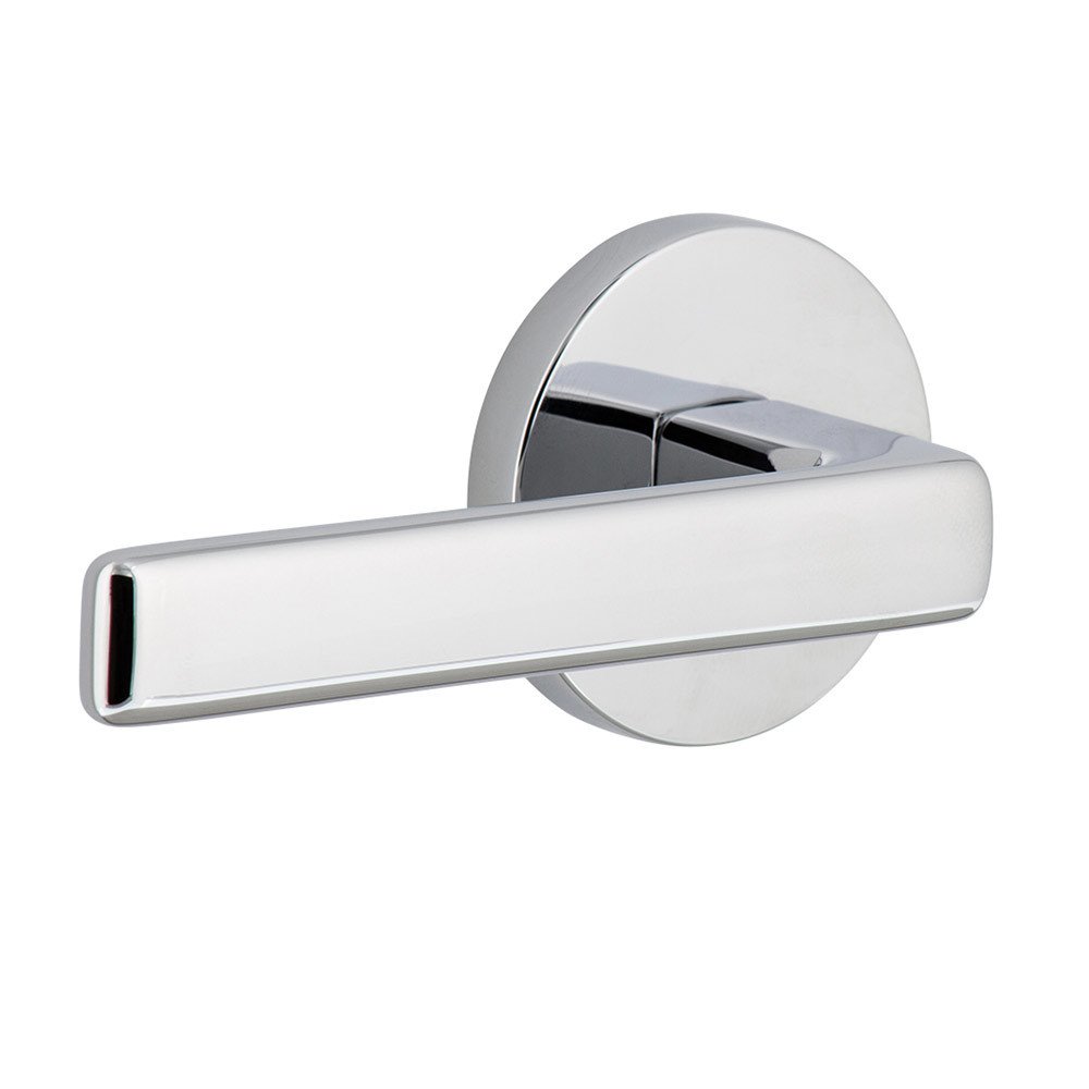 Complete Passage Set  - Circolo Rosette with Left Handed Lusso Lever in Bright Chrome