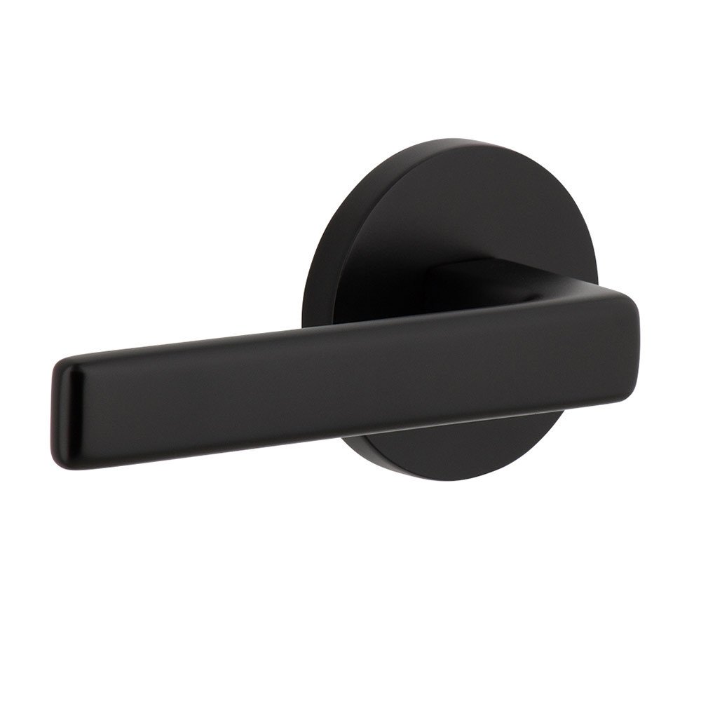 Complete Passage Set  - Circolo Rosette with Left Handed Lusso Lever in Satin Black