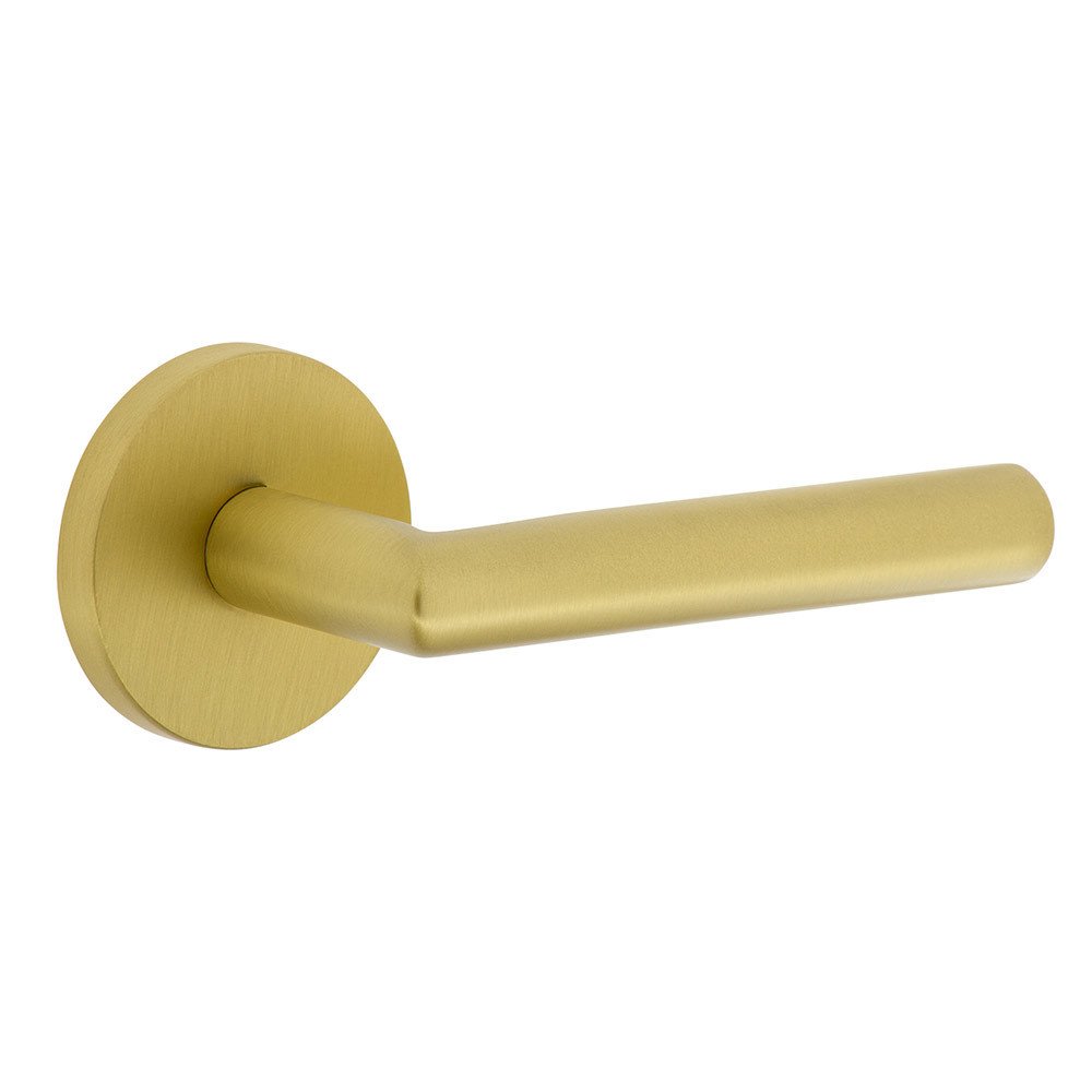 Complete Passage Set  - Circolo Rosette with Right Handed Moderno Lever in Satin Brass