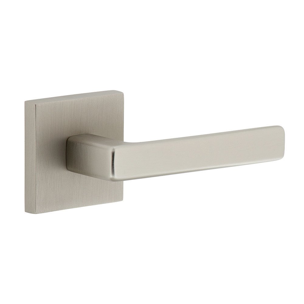 Complete Passage Set  - Quadrato Rosette with Right Handed Lusso Lever in Satin Nickel