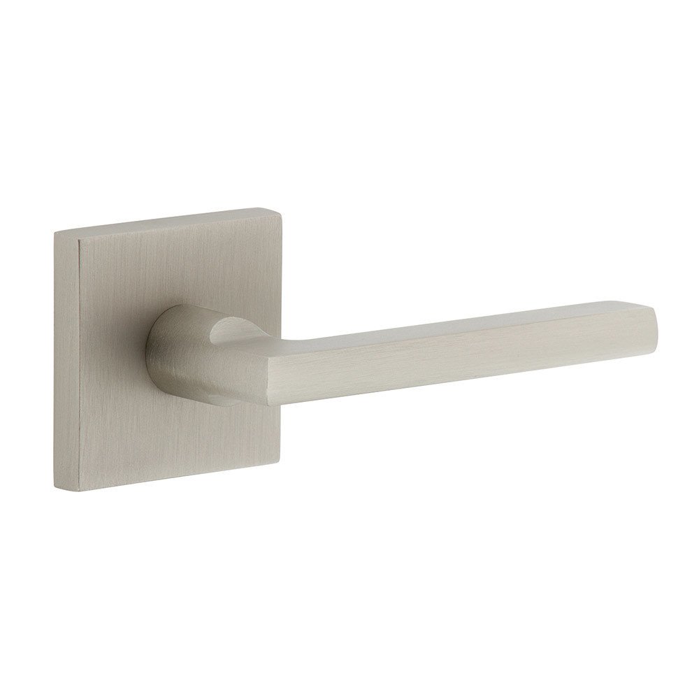 Complete Passage Set  - Quadrato Rosette with Right Handed Milano Lever in Satin Nickel